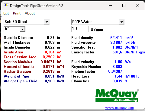 Pipe Sizer